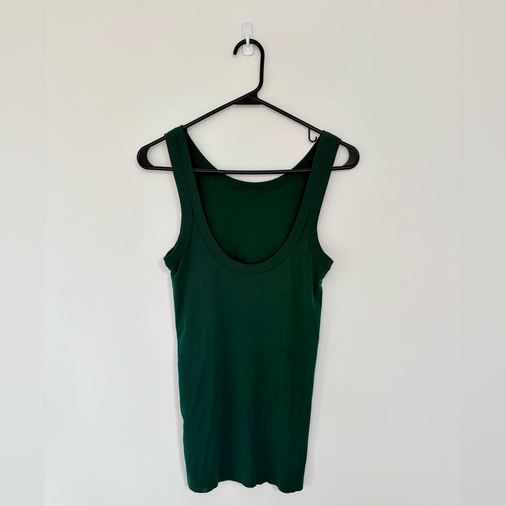 COS Deep Green Ribbed Tank Top - Picture 3 of 6